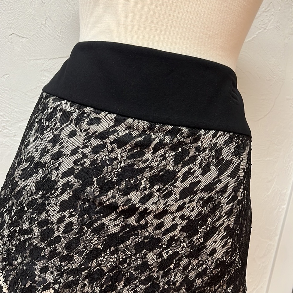 Ann Taylor Animal Print Fringe Lace Skirt NWT size 6